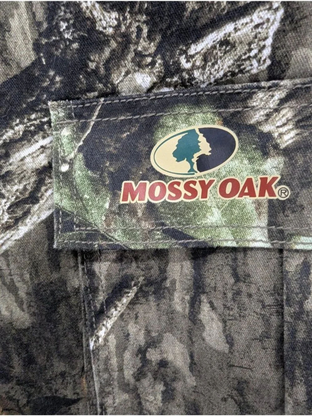 Mossy Oak Cargo Pants Mens 2XL 44-46 Brown Camo Elastic Waist Hunting Outdoor